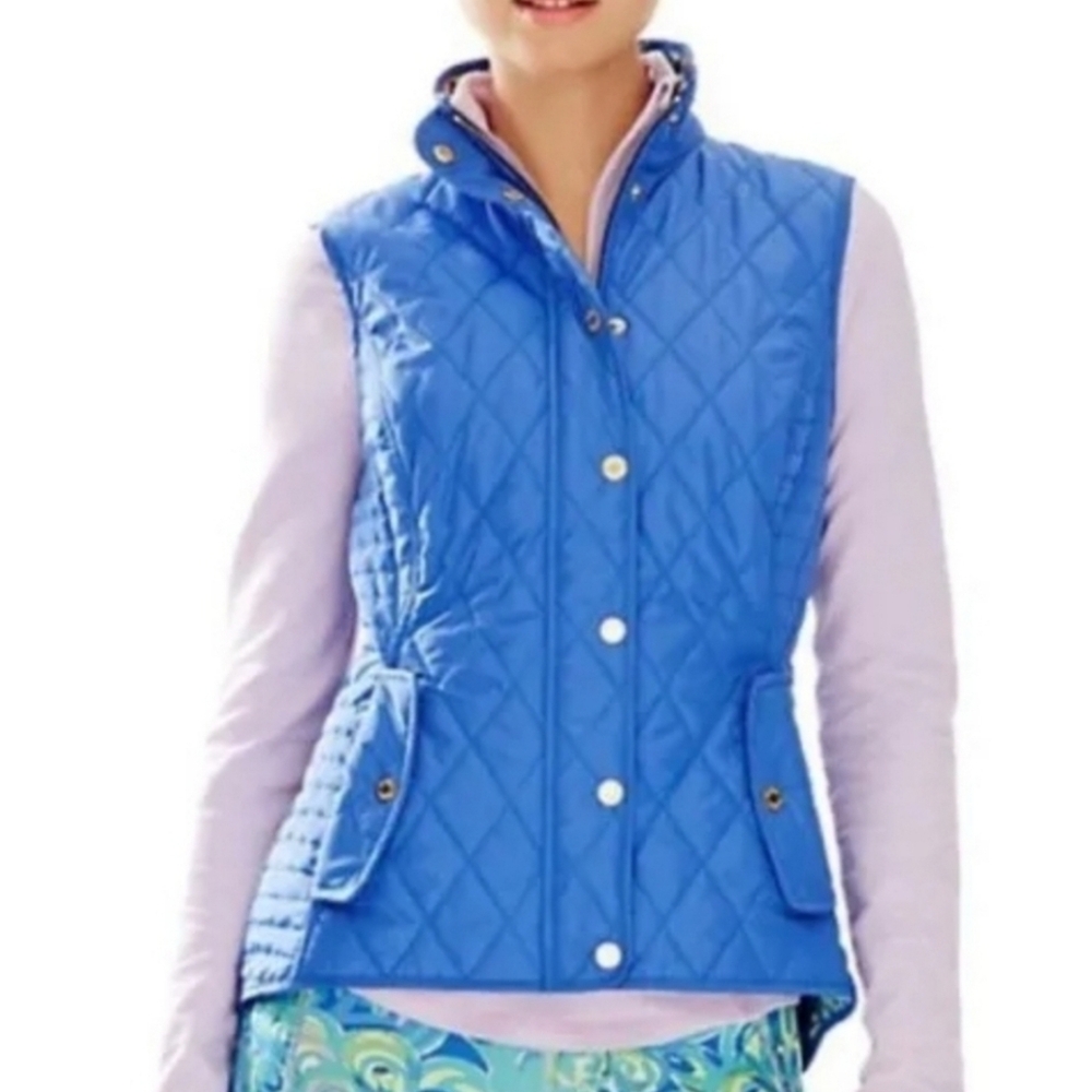 NEW Lilly Pulitzer Blake Puffer XXSmall Iris Blue‎ Quilted Layer Fits like Small